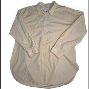 Universal Thread Women's Size XL Long Sleeve Oversized Button Down Shirt Yellow